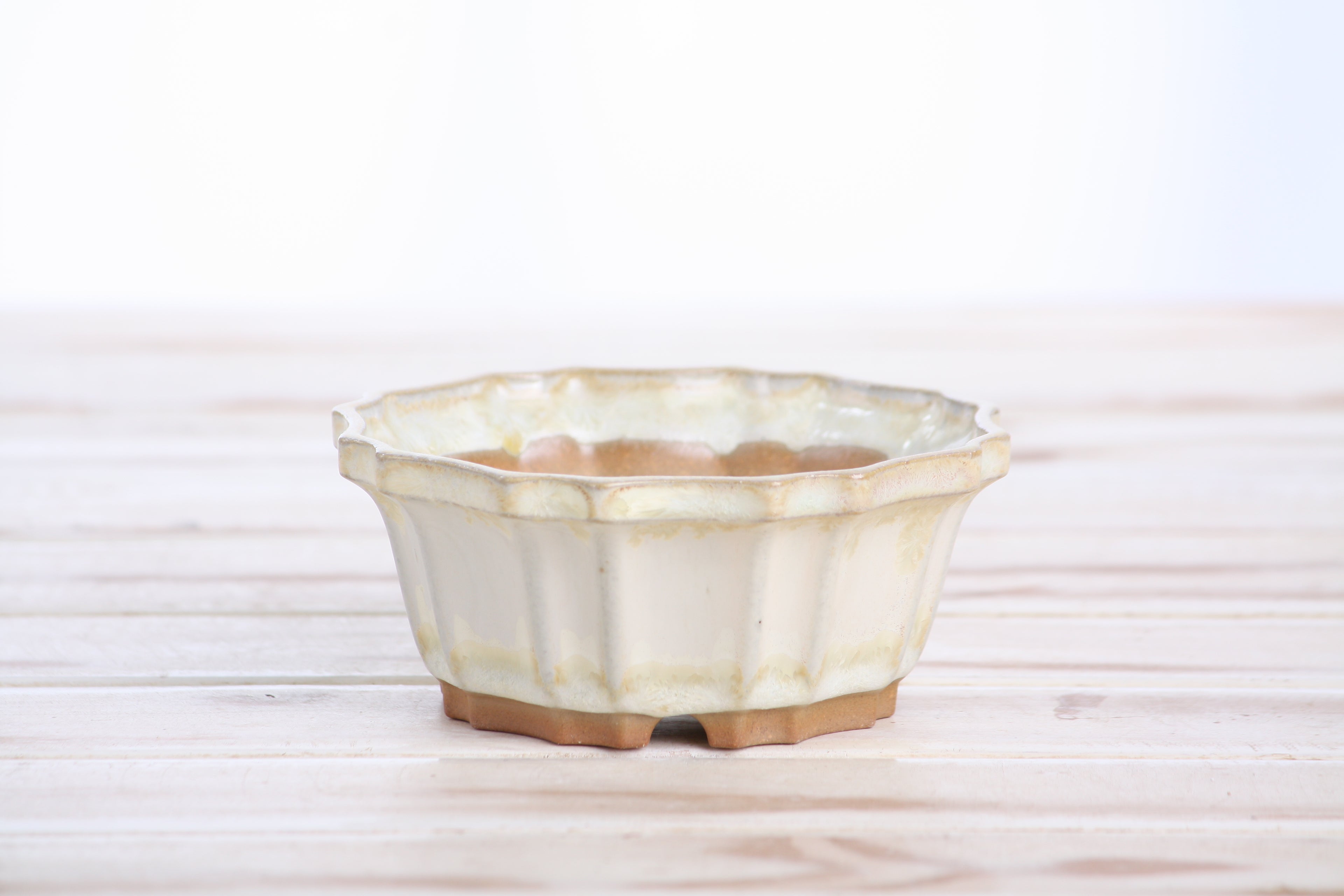 Willow Bonsai Ceramics Flower Design Bonsai Pot 4.5 Inch – Elegant Ceramic Bonsai & Succulent Planter, High‑Fired Frost‑Proof Stoneware with Drainage & Wiring Holes, Handmade in USA (Limited Edition 1)