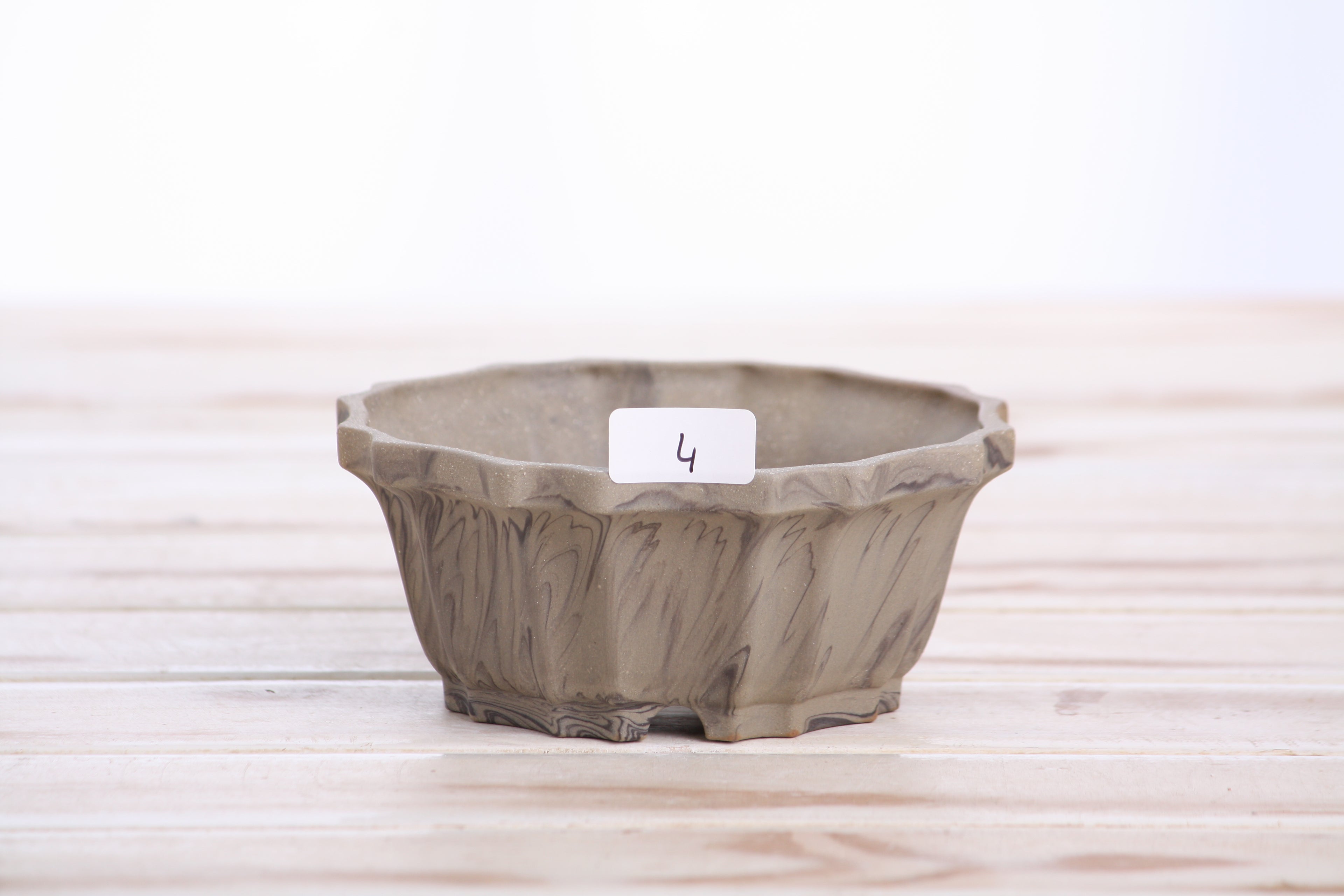 Willow Bonsai Ceramics Flower Design Bonsai Pot 4.5 Inch – Elegant Ceramic Bonsai & Succulent Planter, High‑Fired Frost‑Proof Stoneware with Drainage & Wiring Holes, Handmade in USA (Limited Edition 4)