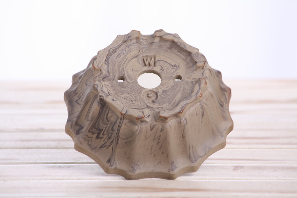 Willow Bonsai Ceramics Flower Design Bonsai Pot 5 Inch – Elegant Ceramic Bonsai & Succulent Planter, High‑Fired Frost‑Proof Stoneware with Drainage & Wiring Holes, Handmade in USA (Limited Edition 8)