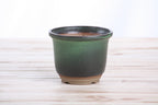 Willow Bonsai Ceramics Flute Bonsai Pot 4 Inch – Round Semi‑Cascade Ceramic Bonsai & Succulent Planter with Fluted Profile and Banded Base, High‑Fired Frost‑Proof Stoneware, Handmade in USA (Avocado)