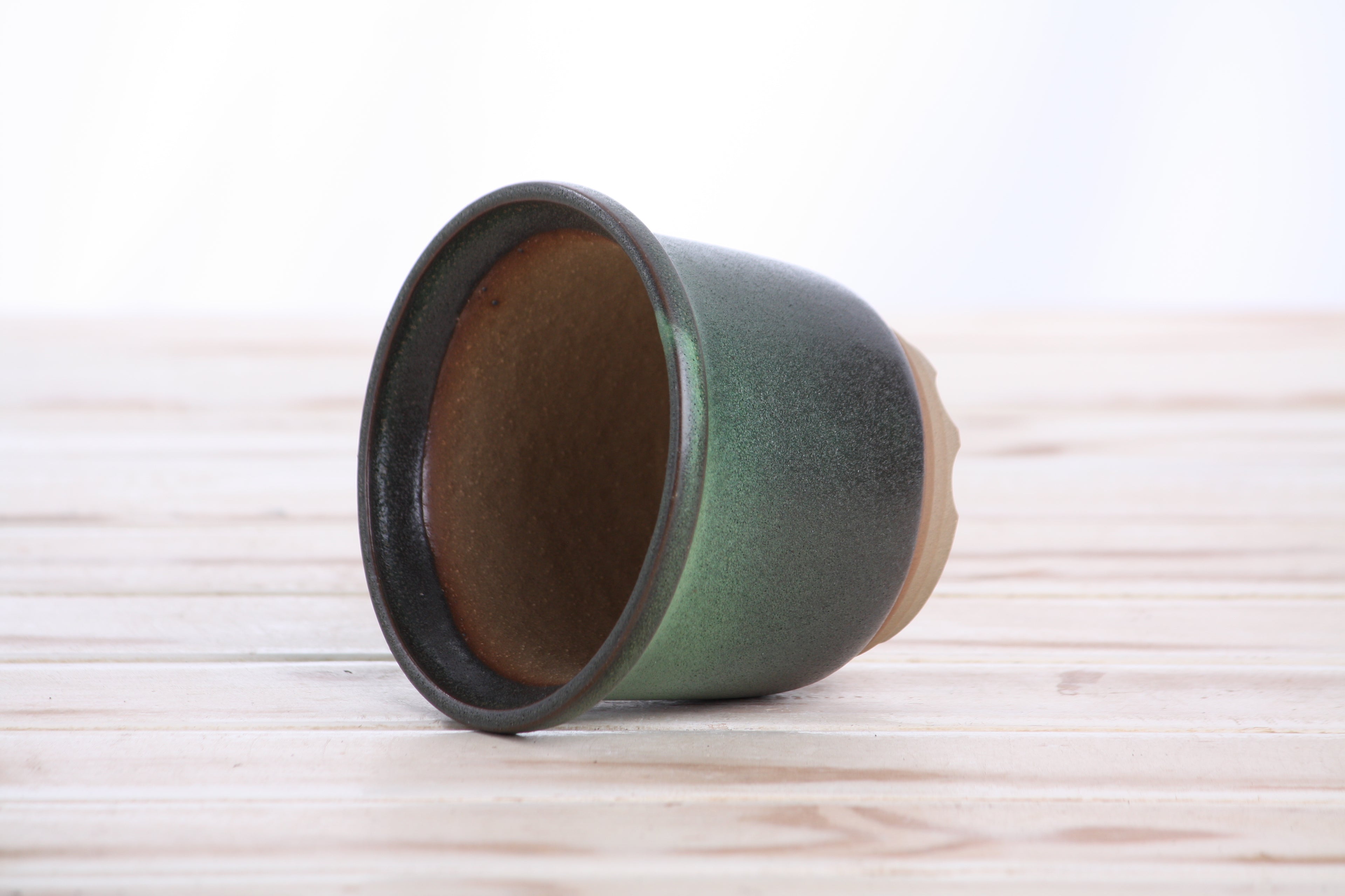 Willow Bonsai Ceramics Flute Bonsai Pot 4 Inch – Round Semi‑Cascade Ceramic Bonsai & Succulent Planter with Fluted Profile and Banded Base, High‑Fired Frost‑Proof Stoneware, Handmade in USA (Avocado)