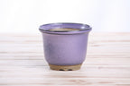 Willow Bonsai Ceramics Flute Bonsai Pot 4 Inch – Round Semi‑Cascade Ceramic Bonsai & Succulent Planter with Fluted Profile and Banded Base, High‑Fired Frost‑Proof Stoneware, Handmade in USA (Purple)
