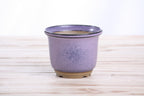 Willow Bonsai Ceramics Flute Bonsai Pot 4 Inch – Round Semi‑Cascade Ceramic Bonsai & Succulent Planter with Fluted Profile and Banded Base, High‑Fired Frost‑Proof Stoneware, Handmade in USA (Purple)