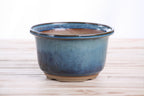 Willow Bonsai Ceramics Flute Bonsai Pot 6 Inch – Round Semi‑Cascade Ceramic Bonsai & Succulent Planter with Fluted Profile and Banded Base, High‑Fired Frost‑Proof Stoneware, Handmade in USA (Peacock)