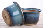 Willow Bonsai Ceramics Flute Bonsai Pot 6 Inch – Round Semi‑Cascade Ceramic Bonsai & Succulent Planter with Fluted Profile and Banded Base, High‑Fired Frost‑Proof Stoneware, Handmade in USA (Peacock)