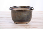 Willow Bonsai Ceramics Flute Bonsai Pot 6 Inch – Round Semi‑Cascade Ceramic Bonsai & Succulent Planter with Fluted Profile and Banded Base, High‑Fired Frost‑Proof Stoneware, Handmade in USA (Dark Honey)