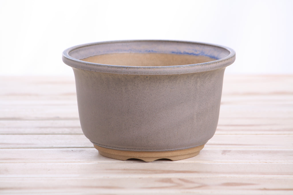 Willow Bonsai Ceramics Flute Bonsai Pot 6 Inch – Round Semi‑Cascade Ceramic Bonsai & Succulent Planter with Fluted Profile and Banded Base, High‑Fired Frost‑Proof Stoneware, Handmade in USA (Ocean)
