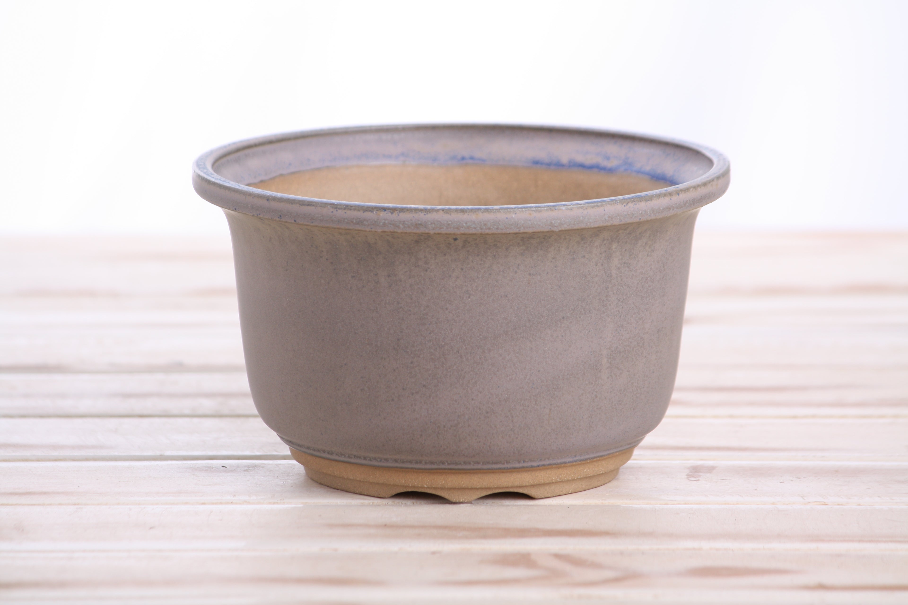 Willow Bonsai Ceramics Flute Bonsai Pot 6 Inch – Round Semi‑Cascade Ceramic Bonsai & Succulent Planter with Fluted Profile and Banded Base, High‑Fired Frost‑Proof Stoneware, Handmade in USA (Ocean)