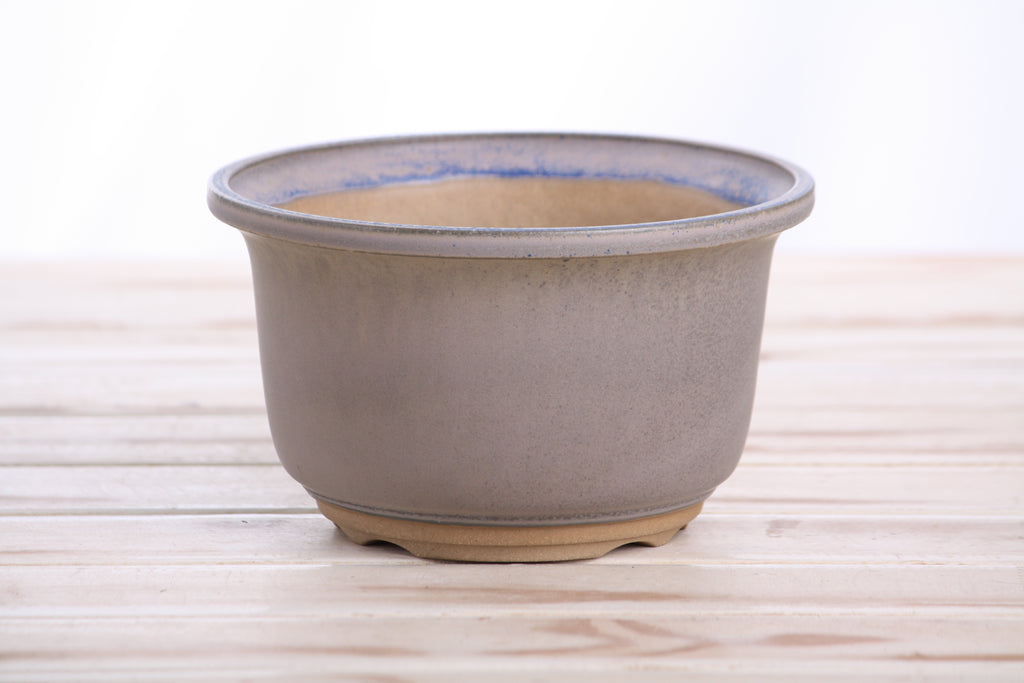 Willow Bonsai Ceramics Flute Bonsai Pot 6 Inch – Round Semi‑Cascade Ceramic Bonsai & Succulent Planter with Fluted Profile and Banded Base, High‑Fired Frost‑Proof Stoneware, Handmade in USA (Ocean)