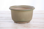 Willow Bonsai Ceramics Flute Bonsai Pot 6 Inch – Round Semi‑Cascade Ceramic Bonsai & Succulent Planter with Fluted Profile and Banded Base, High‑Fired Frost‑Proof Stoneware, Handmade in USA (Speckled Moss)