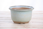 Willow Bonsai Ceramics Flute Bonsai Pot 6 Inch – Round Semi‑Cascade Ceramic Bonsai & Succulent Planter with Fluted Profile and Banded Base, High‑Fired Frost‑Proof Stoneware, Handmade in USA (Glacier)