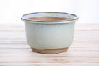 Willow Bonsai Ceramics Flute Bonsai Pot 6 Inch – Round Semi‑Cascade Ceramic Bonsai & Succulent Planter with Fluted Profile and Banded Base, High‑Fired Frost‑Proof Stoneware, Handmade in USA (Glacier)