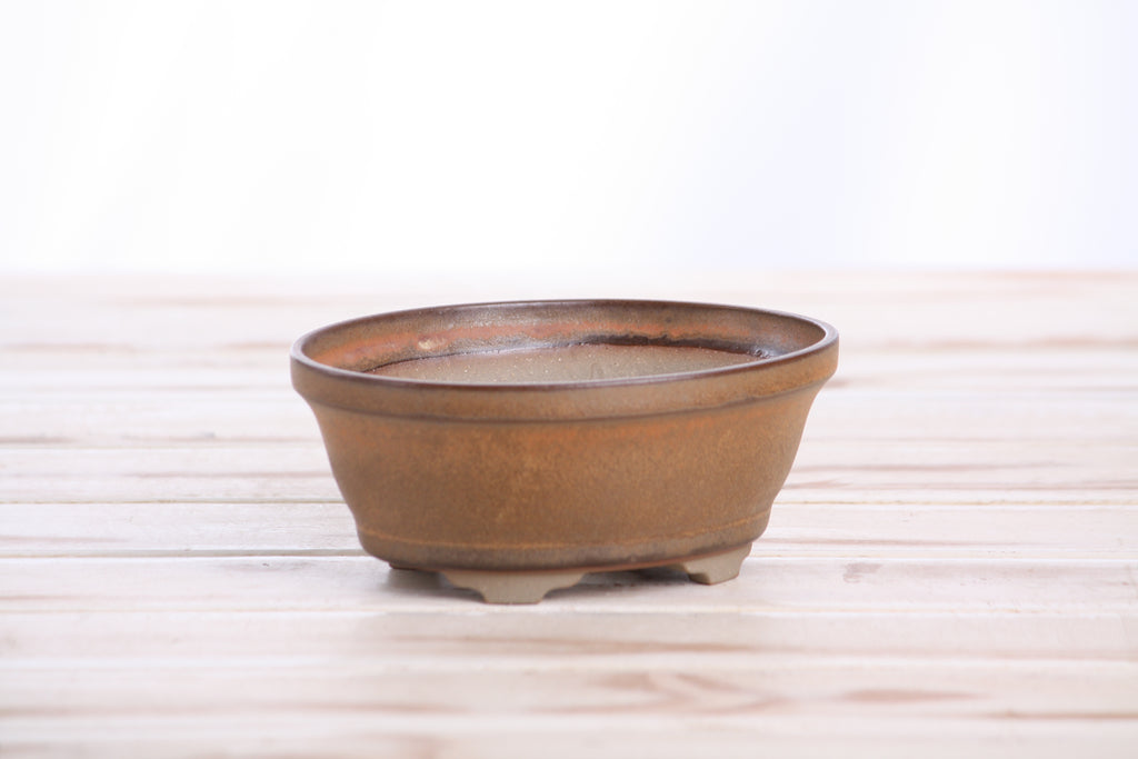 Willow Bonsai Ceramics Oval B Bonsai Pot 5 Inch – Tapered Oval Ceramic Bonsai & Succulent Planter with Accentuated Rim, High‑Fired Frost‑Proof Stoneware, Handmade in USA (Deep Stone)