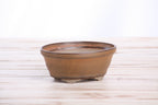 Willow Bonsai Ceramics Oval B Bonsai Pot 5 Inch – Tapered Oval Ceramic Bonsai & Succulent Planter with Accentuated Rim, High‑Fired Frost‑Proof Stoneware, Handmade in USA (Deep Stone)