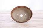 Willow Bonsai Ceramics Oval B Bonsai Pot 5 Inch – Tapered Oval Ceramic Bonsai & Succulent Planter with Accentuated Rim, High‑Fired Frost‑Proof Stoneware, Handmade in USA (Deep Stone)