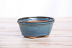 Willow Bonsai Ceramics Oval B Bonsai Pot 5.5 Inch – Tapered Oval Ceramic Bonsai & Succulent Planter with Accentuated Rim, High‑Fired Frost‑Proof Stoneware, Handmade in USA (Peacock)