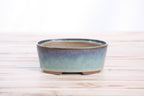 Willow Bonsai Ceramics Oval A Bonsai Pot 5 Inch – Straight‑Sided Oval Ceramic Bonsai & Succulent Planter, High‑Fired Frost‑Proof Stoneware with Drainage & Wiring Holes, Handmade in USA (Glacier)