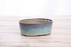 Willow Bonsai Ceramics Oval A Bonsai Pot 5 Inch – Straight‑Sided Oval Ceramic Bonsai & Succulent Planter, High‑Fired Frost‑Proof Stoneware with Drainage & Wiring Holes, Handmade in USA (Glacier)