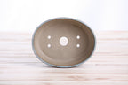 Willow Bonsai Ceramics Oval A Bonsai Pot 5 Inch – Straight‑Sided Oval Ceramic Bonsai & Succulent Planter, High‑Fired Frost‑Proof Stoneware with Drainage & Wiring Holes, Handmade in USA (Glacier)
