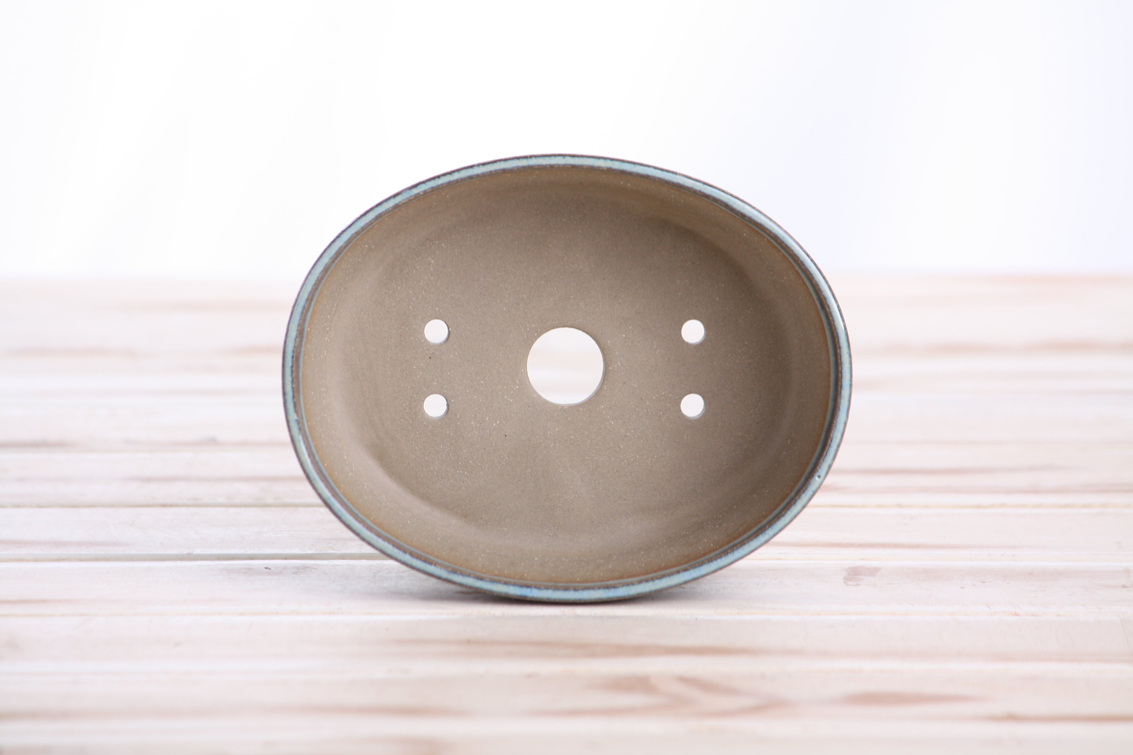 Willow Bonsai Ceramics Oval A Bonsai Pot 5 Inch – Straight‑Sided Oval Ceramic Bonsai & Succulent Planter, High‑Fired Frost‑Proof Stoneware with Drainage & Wiring Holes, Handmade in USA (Glacier)
