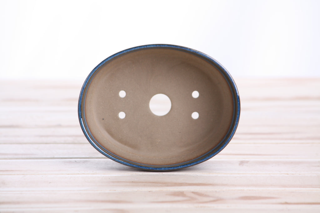 Willow Bonsai Ceramics Oval A Bonsai Pot 5 Inch – Straight‑Sided Oval Ceramic Bonsai & Succulent Planter, High‑Fired Frost‑Proof Stoneware with Drainage & Wiring Holes, Handmade in USA (Peacock)