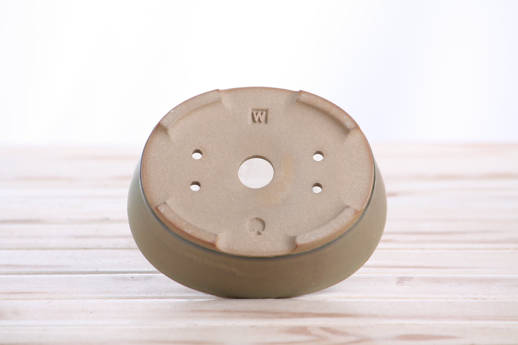 Willow Bonsai Ceramics Oval A Bonsai Pot 5 Inch – Straight‑Sided Oval Ceramic Bonsai & Succulent Planter, High‑Fired Frost‑Proof Stoneware with Drainage & Wiring Holes, Handmade in USA (Speckled Moss)