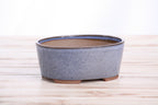 Willow Bonsai Ceramics Oval A Bonsai Pot 6 Inch – Straight‑Sided Oval Ceramic Bonsai & Succulent Planter, High‑Fired Frost‑Proof Stoneware with Drainage & Wiring Holes, Handmade in USA (Denim)