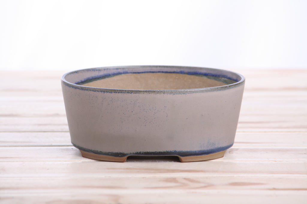Willow Bonsai Ceramics Oval A Bonsai Pot 6 Inch – Straight‑Sided Oval Ceramic Bonsai & Succulent Planter, High‑Fired Frost‑Proof Stoneware with Drainage & Wiring Holes, Handmade in USA (Ocean)