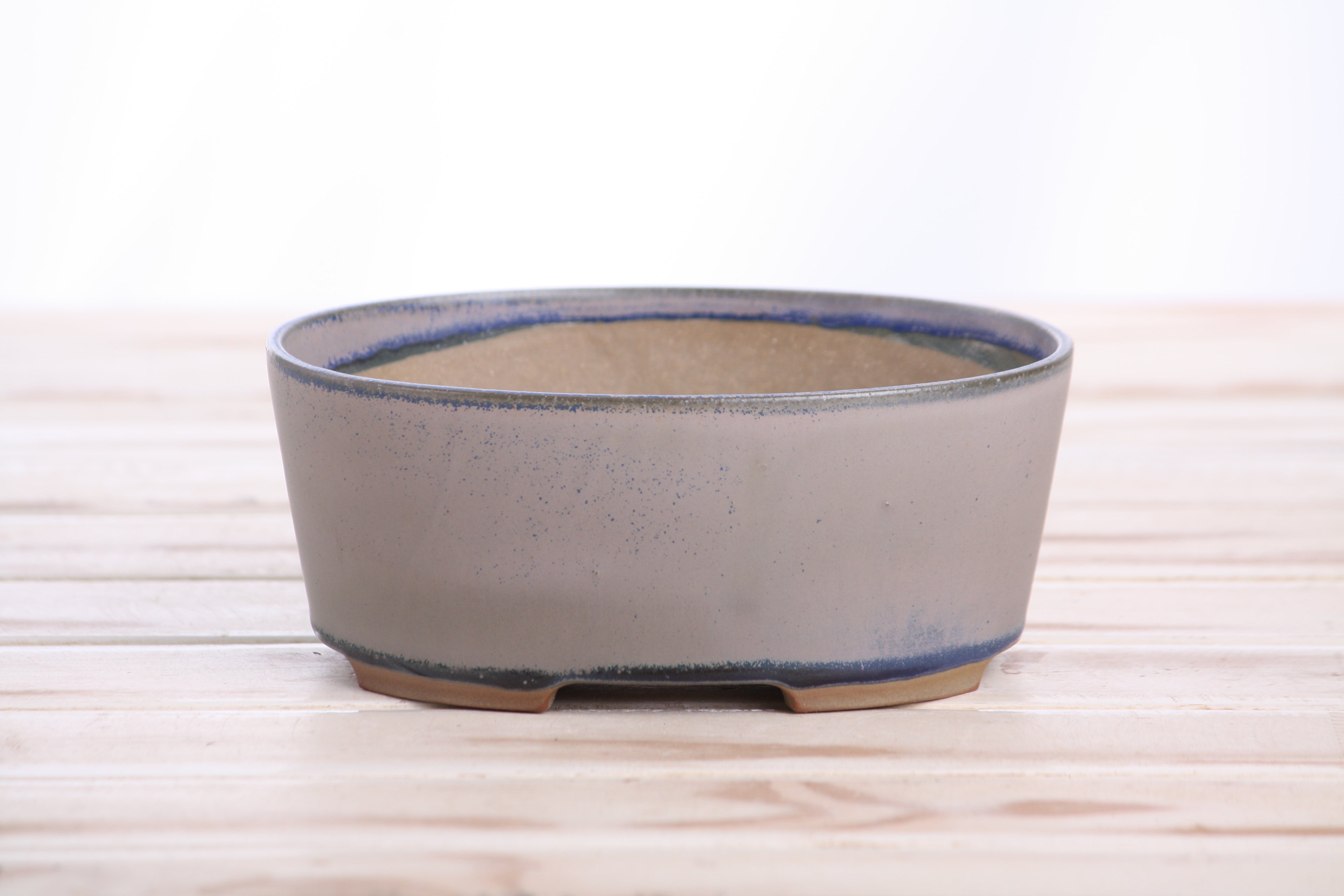 Willow Bonsai Ceramics Oval A Bonsai Pot 6 Inch – Straight‑Sided Oval Ceramic Bonsai & Succulent Planter, High‑Fired Frost‑Proof Stoneware with Drainage & Wiring Holes, Handmade in USA (Ocean)