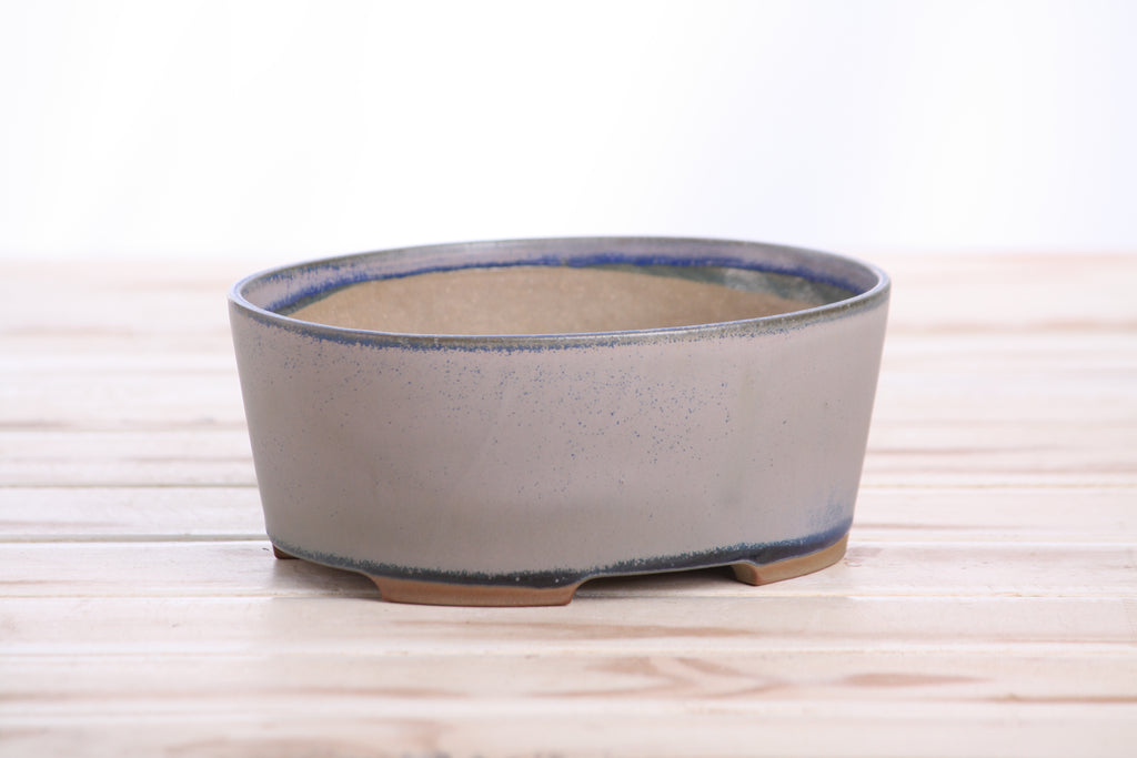 Willow Bonsai Ceramics Oval A Bonsai Pot 6 Inch – Straight‑Sided Oval Ceramic Bonsai & Succulent Planter, High‑Fired Frost‑Proof Stoneware with Drainage & Wiring Holes, Handmade in USA (Ocean)