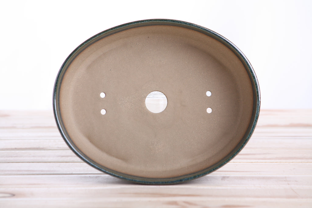 Willow Bonsai Ceramics Oval A Bonsai Pot 8 Inch – Straight‑Sided Oval Ceramic Bonsai & Succulent Planter, High‑Fired Frost‑Proof Stoneware with Drainage & Wiring Holes, Handmade in USA (Seaweed 2025)