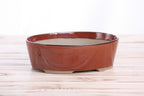 Willow Bonsai Ceramics Oval A Bonsai Pot 8 Inch – Straight‑Sided Oval Ceramic Bonsai & Succulent Planter, High‑Fired Frost‑Proof Stoneware with Drainage & Wiring Holes, Handmade in USA (Sunset)