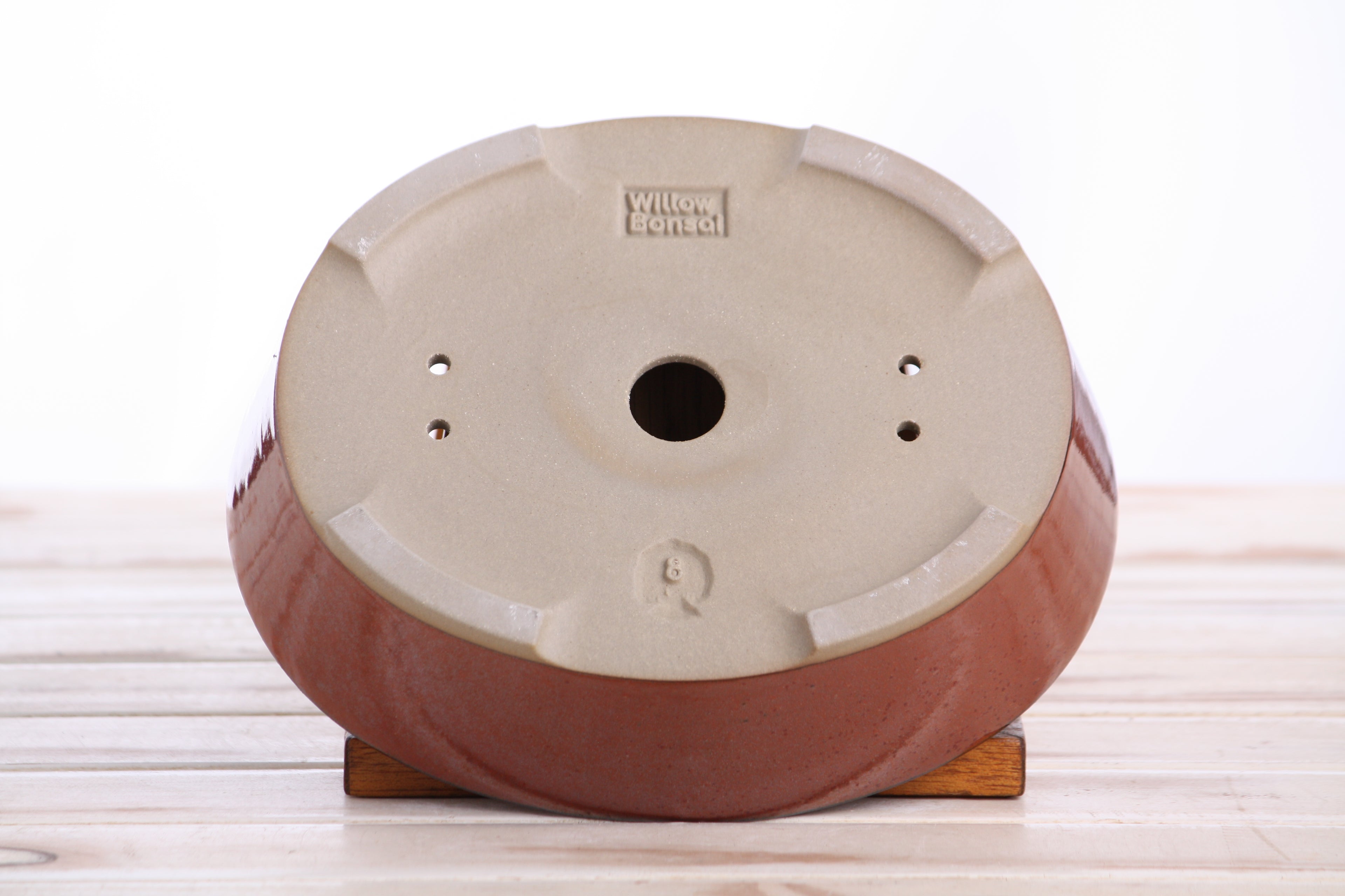 Willow Bonsai Ceramics Oval A Bonsai Pot 8 Inch – Straight‑Sided Oval Ceramic Bonsai & Succulent Planter, High‑Fired Frost‑Proof Stoneware with Drainage & Wiring Holes, Handmade in USA (Sunset)