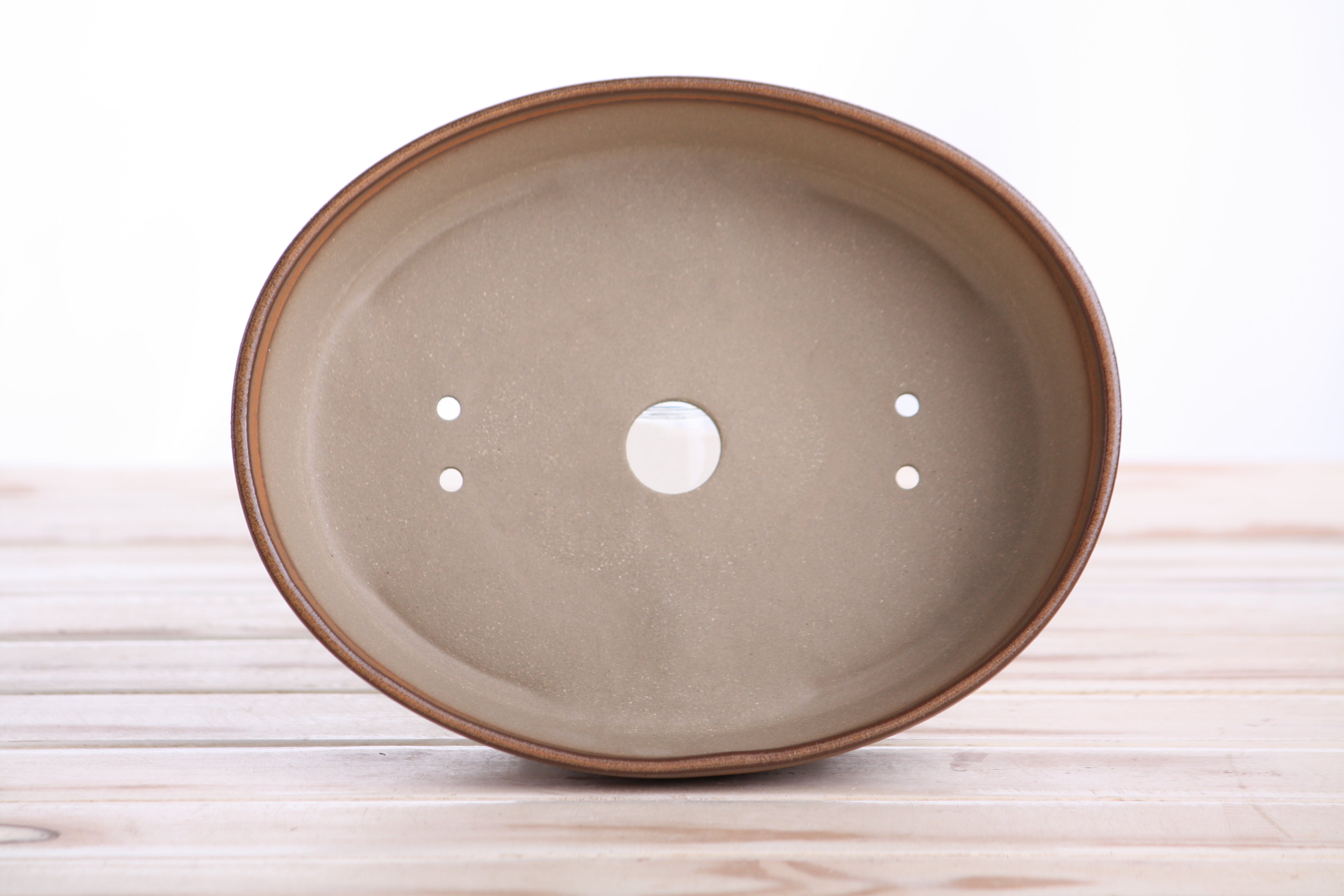 Willow Bonsai Ceramics Oval A Bonsai Pot 8 Inch – Straight‑Sided Oval Ceramic Bonsai & Succulent Planter, High‑Fired Frost‑Proof Stoneware with Drainage & Wiring Holes, Handmade in USA (Deep Stone)