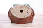 Willow Bonsai Ceramics Fat Bonsai Pot 7.5 Inch – Bold Oval Ceramic Bonsai & Succulent Planter with Accentuated Rim, High‑Fired Frost‑Proof Stoneware, Handmade in USA (Sunset)