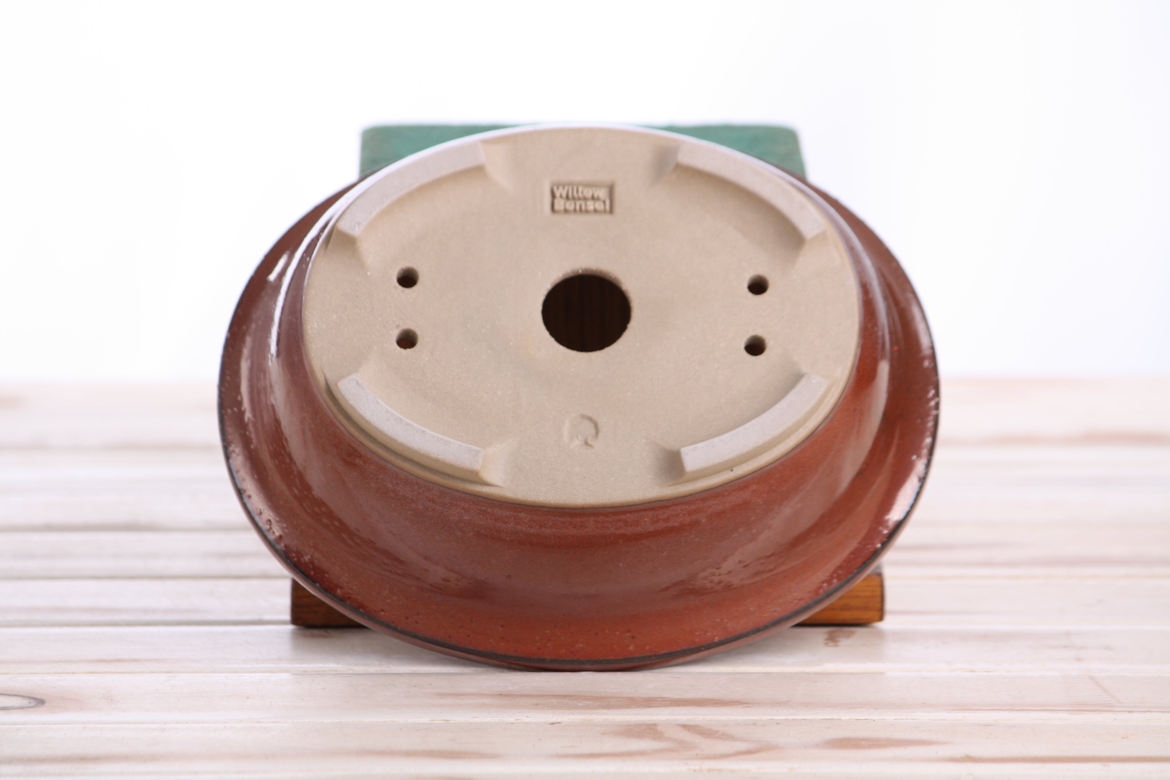 Willow Bonsai Ceramics Fat Bonsai Pot 7.5 Inch – Bold Oval Ceramic Bonsai & Succulent Planter with Accentuated Rim, High‑Fired Frost‑Proof Stoneware, Handmade in USA (Sunset)