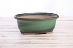 Willow Bonsai Ceramics Fat Bonsai Pot 7.5 Inch – Bold Oval Ceramic Bonsai & Succulent Planter with Accentuated Rim, High‑Fired Frost‑Proof Stoneware, Handmade in USA (Avocado)