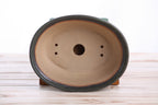 Willow Bonsai Ceramics Fat Bonsai Pot 7.5 Inch – Bold Oval Ceramic Bonsai & Succulent Planter with Accentuated Rim, High‑Fired Frost‑Proof Stoneware, Handmade in USA (Avocado)