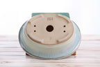 Willow Bonsai Ceramics Fat Bonsai Pot 7.5 Inch – Bold Oval Ceramic Bonsai & Succulent Planter with Accentuated Rim, High‑Fired Frost‑Proof Stoneware, Handmade in USA (Glacier)