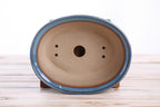 Willow Bonsai Ceramics Fat Bonsai Pot 7.5 Inch – Bold Oval Ceramic Bonsai & Succulent Planter with Accentuated Rim, High‑Fired Frost‑Proof Stoneware, Handmade in USA (Peacock 2025)