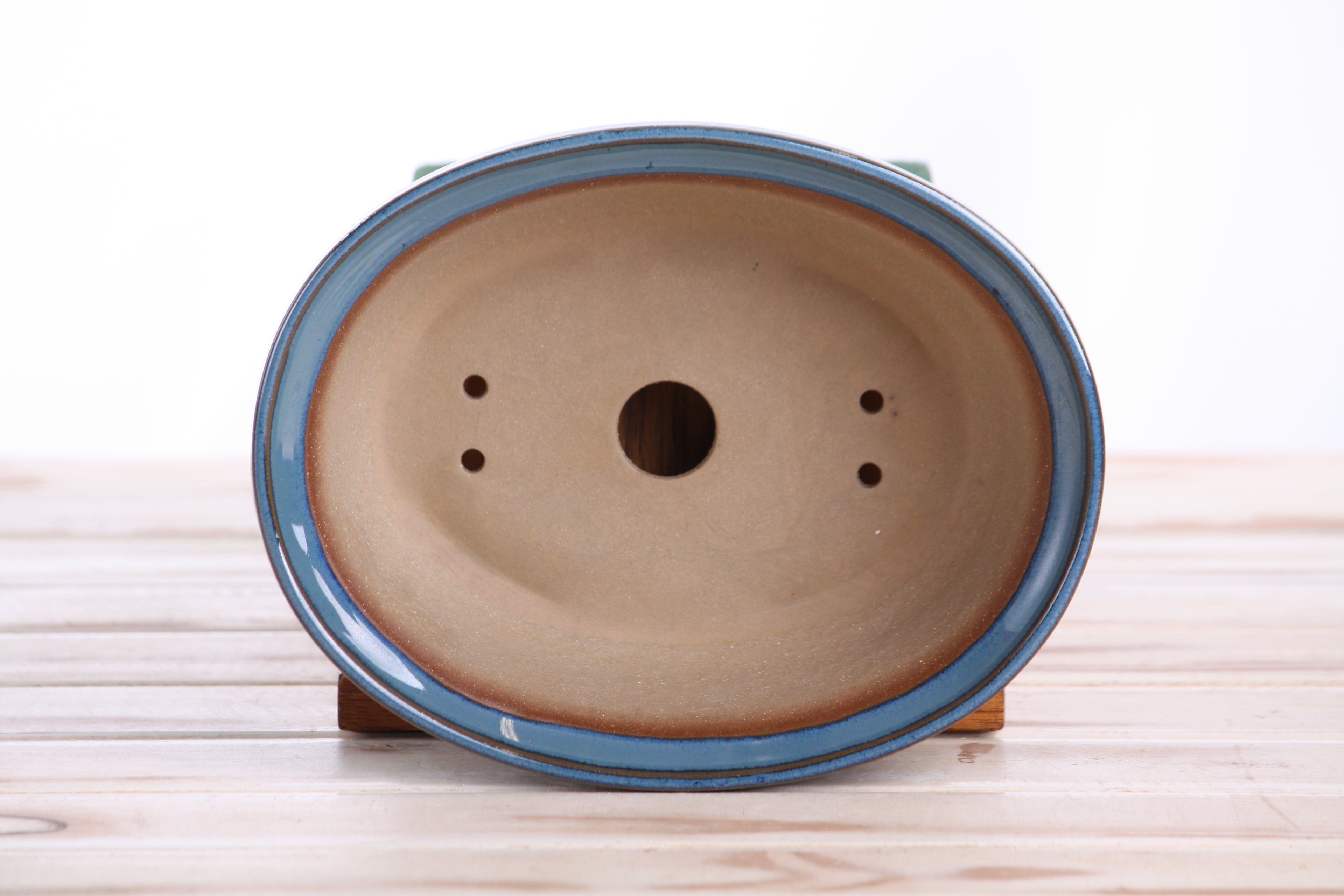 Willow Bonsai Ceramics Fat Bonsai Pot 7.5 Inch – Bold Oval Ceramic Bonsai & Succulent Planter with Accentuated Rim, High‑Fired Frost‑Proof Stoneware, Handmade in USA (Peacock 2025)