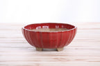 Willow Bonsai Ceramics Lily Bonsai Pot 5.5 Inch – Sculpted Rounded Ceramic Bonsai & Succulent Planter with Wavy Profile, High‑Fired Frost‑Proof Stoneware, Handmade in USA (Red)