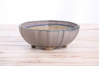 Willow Bonsai Ceramics Lily Bonsai Pot 7 Inch – Sculpted Rounded Ceramic Bonsai & Succulent Planter with Wavy Profile, High‑Fired Frost‑Proof Stoneware, Handmade in USA (Ocean)