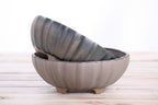 Willow Bonsai Ceramics Lily Bonsai Pot 7 Inch – Sculpted Rounded Ceramic Bonsai & Succulent Planter with Wavy Profile, High‑Fired Frost‑Proof Stoneware, Handmade in USA (Ocean)