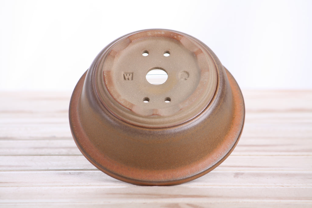 Willow Bonsai Ceramics Round Bonsai Pot 5.5 Inch – Round Ceramic Bonsai & Succulent Planter with Accentuated Rim and Sculpted Foot Ring, High‑Fired Frost‑Proof Stoneware, Handmade in USA (Deep Stone)