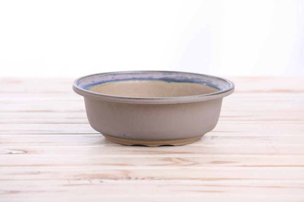 Willow Bonsai Ceramics Round Bonsai Pot 7 Inch – Round Ceramic Bonsai & Succulent Planter with Accentuated Rim and Sculpted Foot Ring, High‑Fired Frost‑Proof Stoneware, Handmade in USA (Ocean)