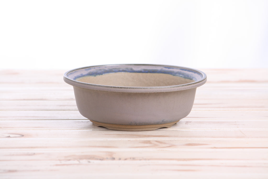Willow Bonsai Ceramics Round Bonsai Pot 7 Inch – Round Ceramic Bonsai & Succulent Planter with Accentuated Rim and Sculpted Foot Ring, High‑Fired Frost‑Proof Stoneware, Handmade in USA (Ocean)
