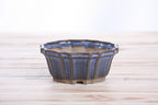 Willow Bonsai Ceramics Flower Design Bonsai Pot 4.5 Inch – Elegant Ceramic Bonsai & Succulent Planter, High‑Fired Frost‑Proof Stoneware with Drainage & Wiring Holes, Handmade in USA (Denim)