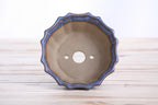 Willow Bonsai Ceramics Flower Design Bonsai Pot 4.5 Inch – Elegant Ceramic Bonsai & Succulent Planter, High‑Fired Frost‑Proof Stoneware with Drainage & Wiring Holes, Handmade in USA (Denim)