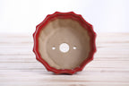 Willow Bonsai Ceramics Flower Design Bonsai Pot 4.5 Inch – Elegant Ceramic Bonsai & Succulent Planter, High‑Fired Frost‑Proof Stoneware with Drainage & Wiring Holes, Handmade in USA (Red)